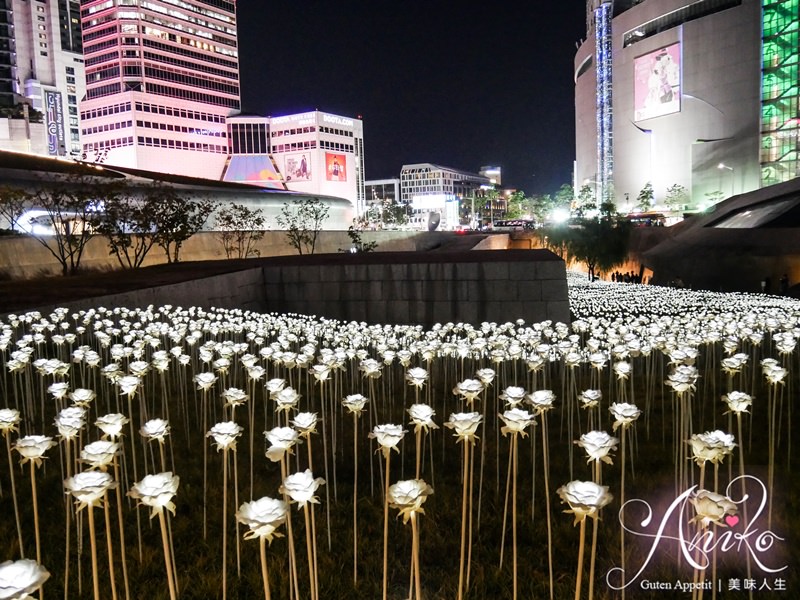 【韓國首爾景點】東大門設計廣場 DDP。孔劉ASUS手機廣告拍攝地！夢幻又浪漫的LED玫瑰燈海