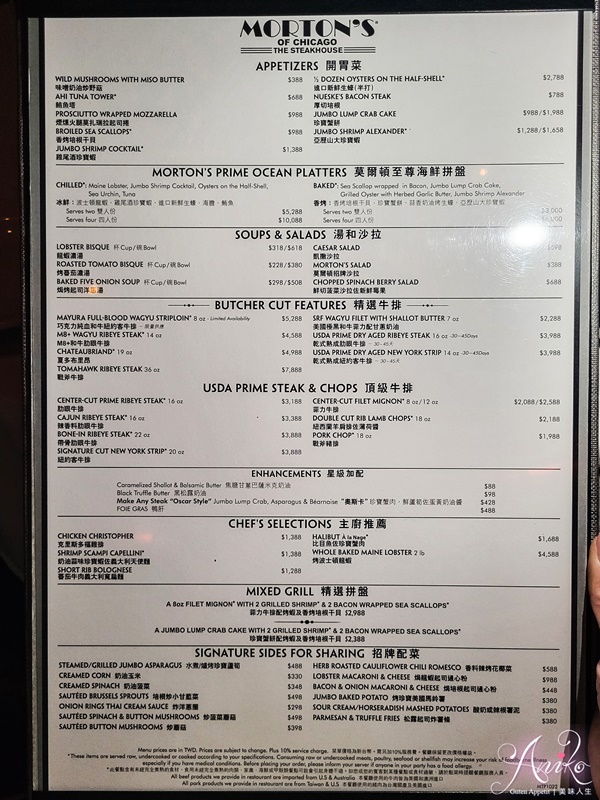 【台北美食】莫爾頓牛排館Morton's The Steakhouse。信義區牛排推薦，浪漫101高空美景~品嚐奢華牛排