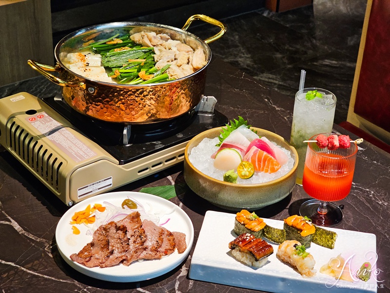 【桃園美食】麓島居酒聚場。桃園藝文特區全新居酒屋！中午營業快樂微醺~牛腸鍋、和牛、海鮮手卷一次到位